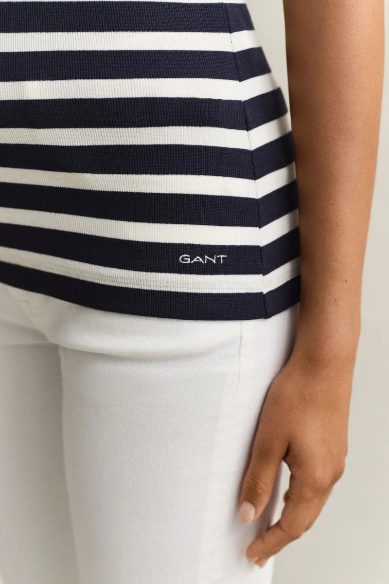 Gant  Striped Ribbed Short SleeveT-Shirt for Women | Best Price UAE